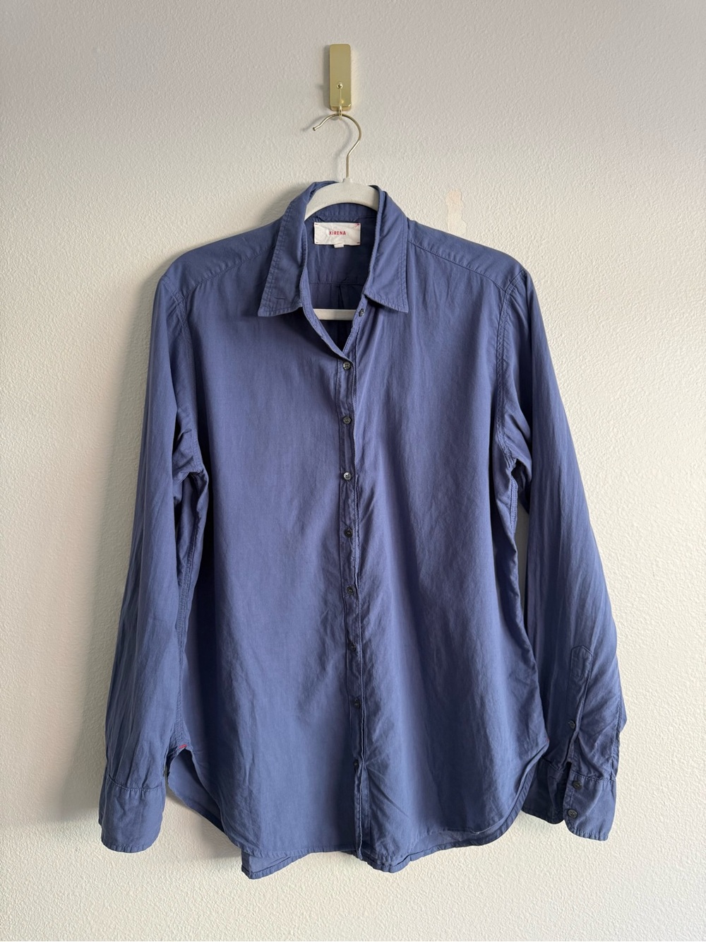 XiRENA Beau shirt blue cotton button down relaxed shirt Sz S